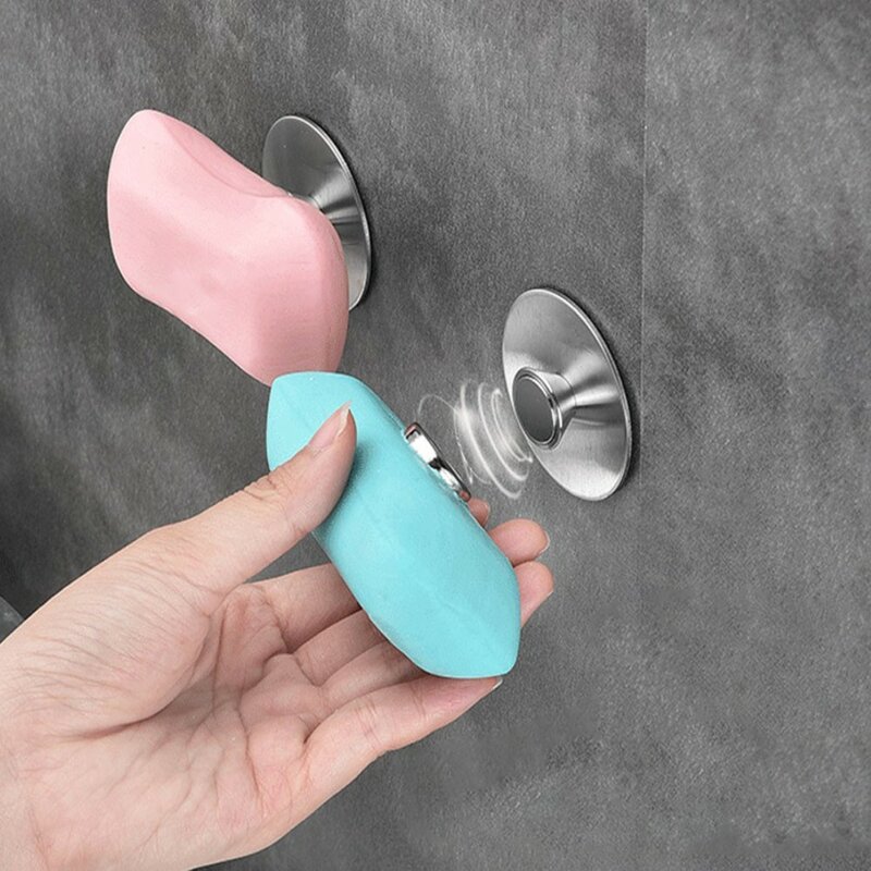 1 PC Portable New Magnetic Soap Holder 2.2*0.6cm Stainless Steel Dispenser Kitchen Bathroom Wall Mounted