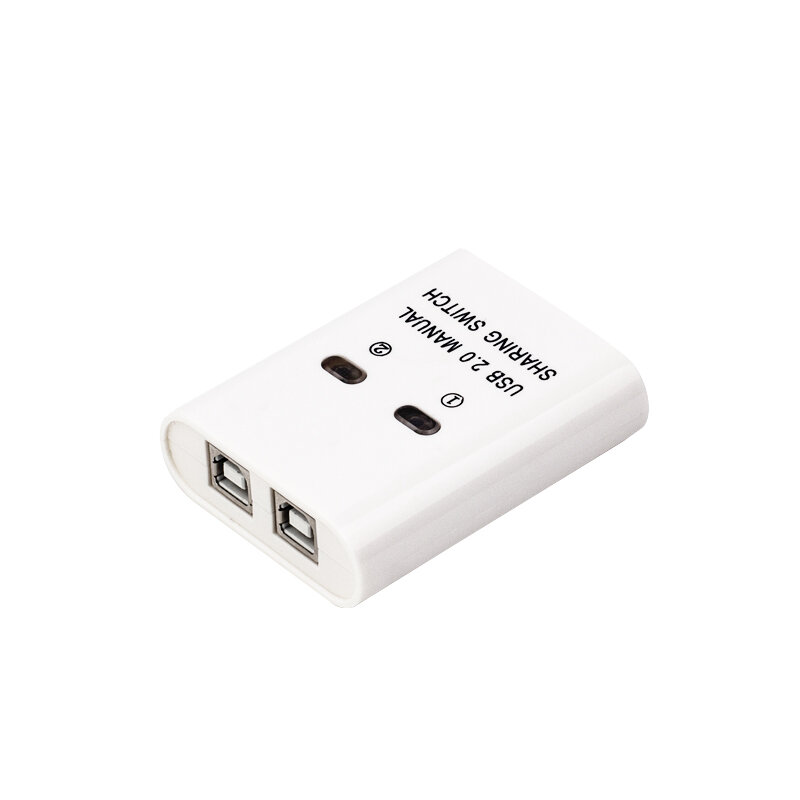 USB 스위치 2 포트 수동 USB 허브 2 대의 컴퓨터 공유 U 디스크 프린터 장치 2 In One Out USB2.0 Sharer With Cable