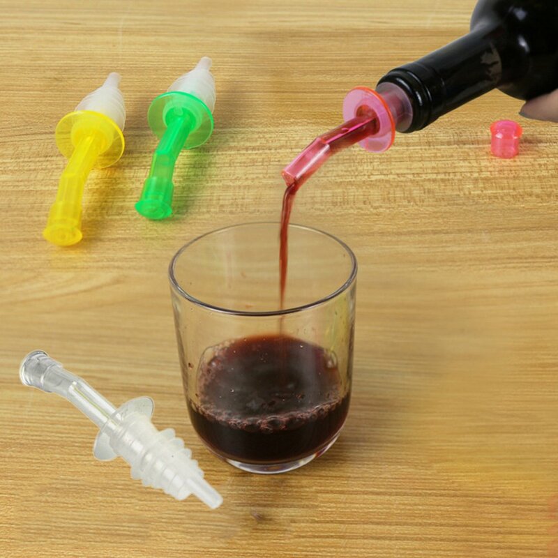 Portbale Plastic Liquor Pourer Flow Wine Bottle Pour Spout Stopper Dispenser Home Barware Wine Accessories
