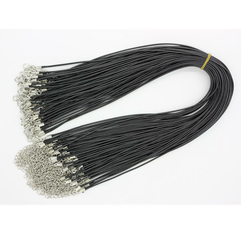 ジュエリーアクセサリーdiyのネックレスロープ韓国ワックスラインネックレスロープ黒革ロープペンダントロープワックスラインロープ