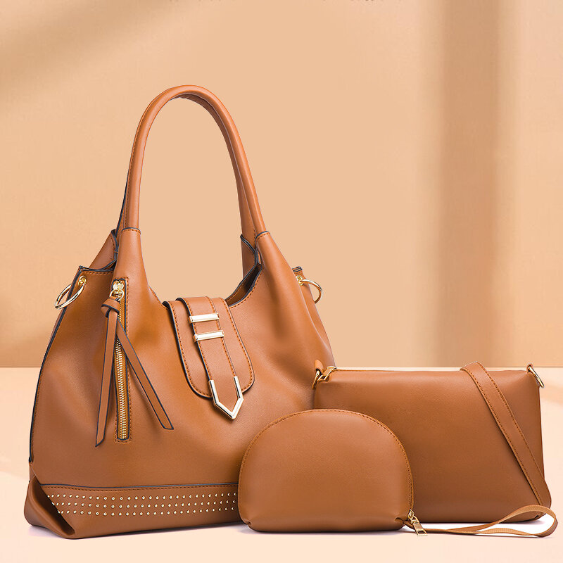 Women Handbag Tote Bag Fashion Brand Top-handle Bag Solid Color Ladies Hand Bag Female Composite Bags Trend Creative Bucket Bag