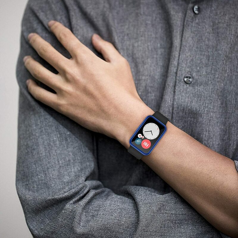 ชุบสำหรับ Huawei นาฬิกา Fit Smartwatch อุปกรณ์เสริม TPU กันชน-รอบป้องกันหน้าจอ Huawei นาฬิกา Fit นาฬิกา