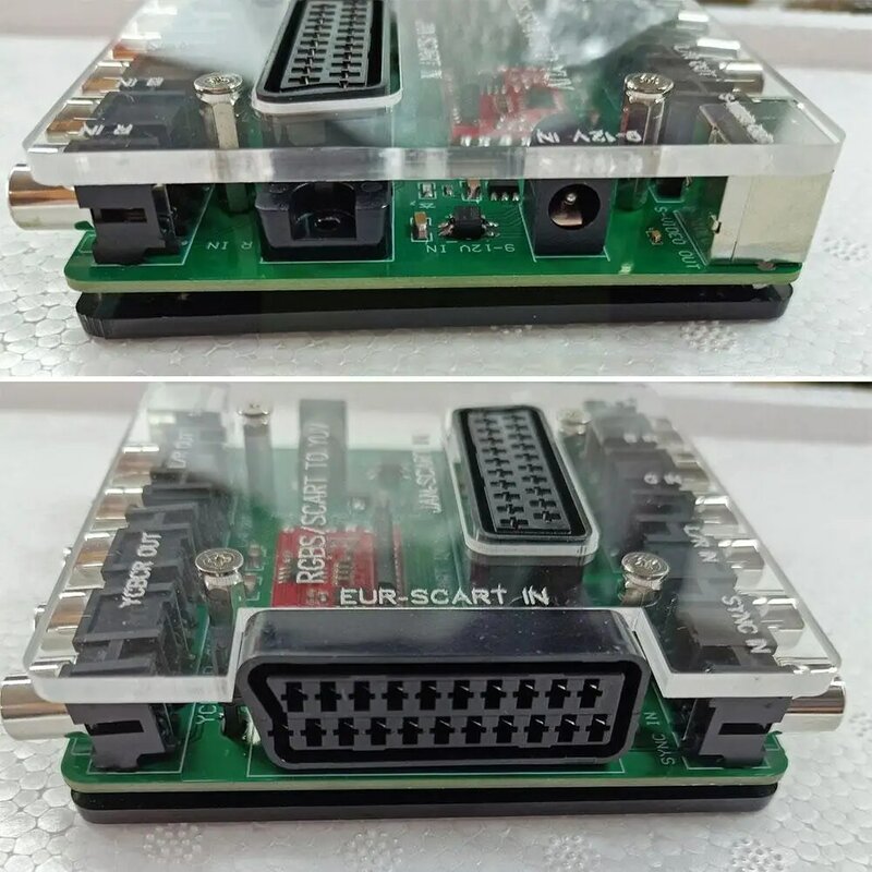 سكارت Rgbs إلى Yuv Ycbcr محول الفيديو ل Dreamcast ميجا محرك وحدة التحكم ألعاب الرجعية 12 فولت التيار المتناوب/محول