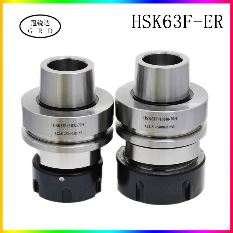 1pcs High precision HSK63F ER ER16 ER25 ER32 ER40 60L 70L  80L chuck shank for grinding milling cutter in CNC machining center