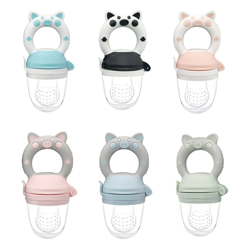Baby Pacifier Feeder Silicone Cartoon Animal Infant Nipple Holder Newborn Fruit pacifier Silicona nipple Appease artifact