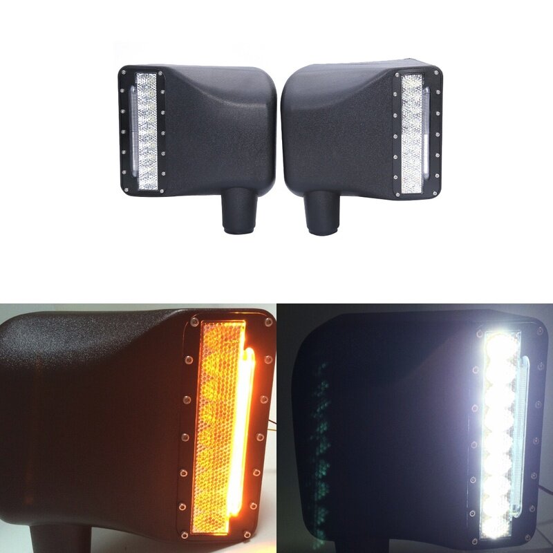 Clignotant LED de voiture avec couvercle de rétroviseur DRL, 2 pièces, accessoires de voiture pour Jeep Wrangler JK 2007 – 2017