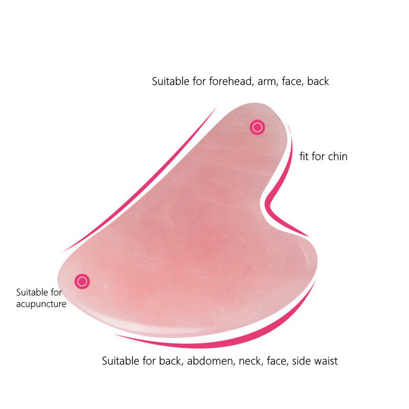 Розовый кварц, искусственный Нефритовый камень, искусственная доска, массажер для лица, скребок, инструмент для лица, шеи, спины, тела, инстр...