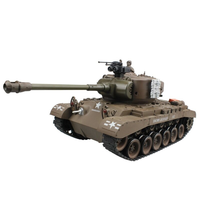 Rc tanque eua m26 15 canal 1/20 pershing neve leopardo principal modelo de tanque batalha com atirar bala crianças presentes natal