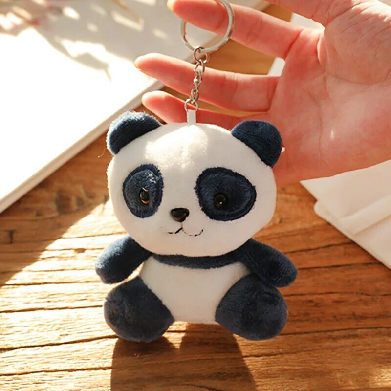 دمية حيوان الباندا الجميلة 10 سنتيمتر للأطفال ، 4 ألوان ، سلسلة مفاتيح ، قلادة ، ألعاب قطيفة ، هدية