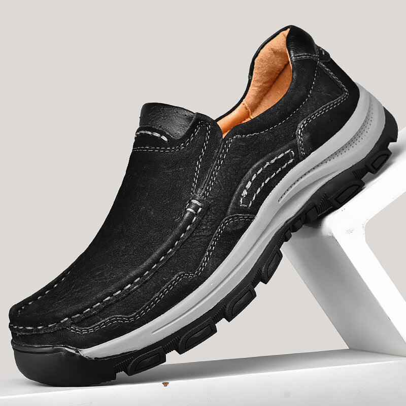 Mannen Casual Schoenen Lederen Wandelschoenen Mode Sneakers Handgemaakte Retro Leisure Loafers Schoenen Koe Lederen Flats Schoenen Mannen