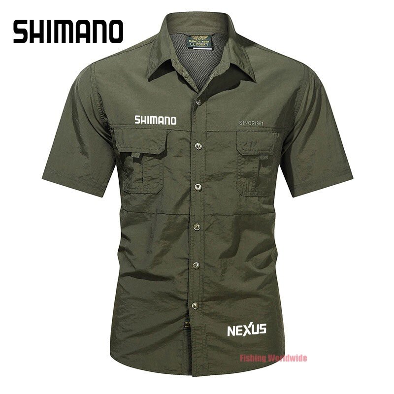 2021 Shimano wędkarskie koszule letnie cienkie Camping piesze wycieczki odzież wędkarska mężczyźni Outdoor Quick Dry odzież wędkarska z krótkim rękawem