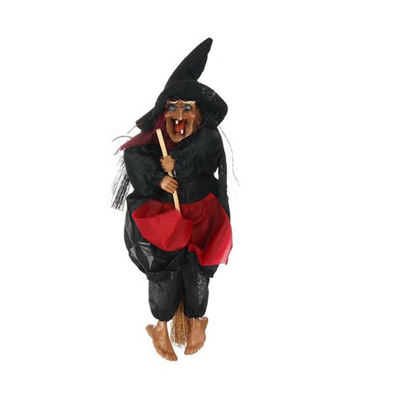 Halloween Hanging Animated Talking Witch Props Laughing Sound Control Decor Room Decor Home Supplies Party Diy Friends Horror