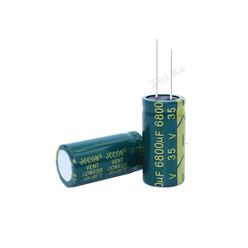 Алюминиевый электролитический конденсатор с низким ESR, 2 шт., 35 в, 6800 мкФ, 18*35 мм, 6800 мкФ, 35 в, электрические конденсаторы, высокая частота 20%