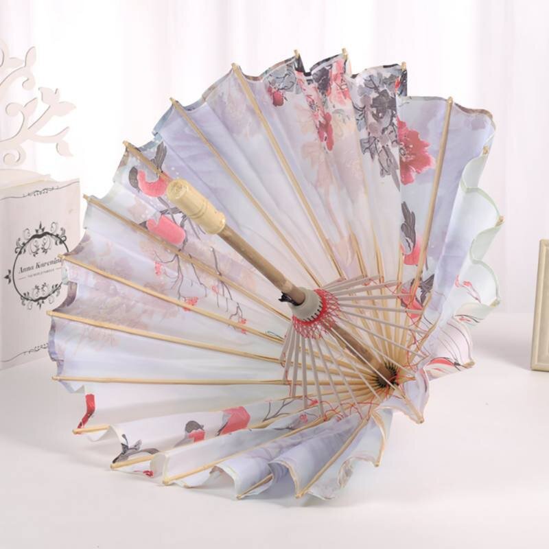 Paraguas de tela de poliéster para actuación de baile, accesorios de decoración para el hogar, S-51227 de colores, papel de aceite, pájaros, boda