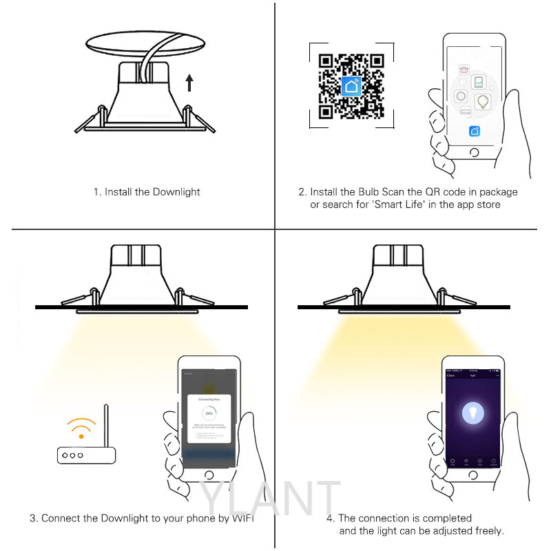 Светодиодный светильник с Wi-Fi и управлением через приложение