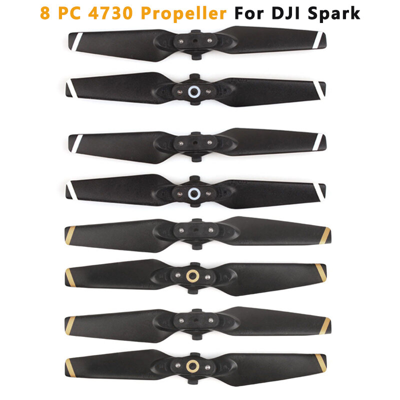 Hélice para dji spark, 8 peças, lançamento rápido 4730f, adereços dobráveis 4730 cw ccw, lâminas de reposição, acessórios para drones