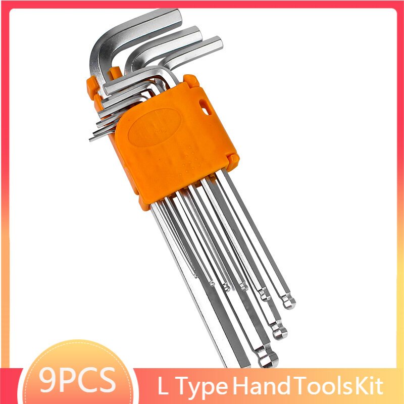 9 sztuk zestaw kluczy imbusowych klucz sześciokątny zestaw wkrętaków klucz sześciokątny uniwersalny 9 sztuk Ball End Torx Star Keys narzędzie L typ zestaw narzędzi ręcznych
