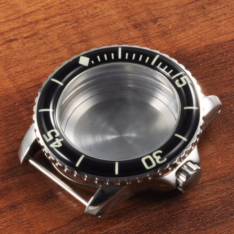 45mm Corgeut szafirowe szkło obudowa zegarka obudowa zegarka z ramką fit ETA2836, miyota 8215,8205 mechanizm automatyczny