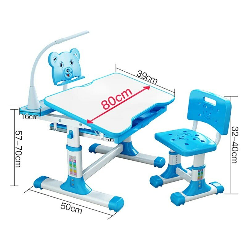 Ensemble bureau et chaise multifonctions pour enfants, Table d'étude ergonomique et réglable pour écoliers, bureau combiné