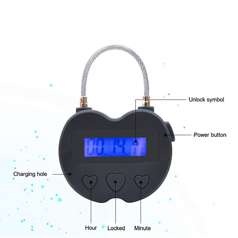 Nieuwe-Smart Tijd Lock Lcd Display Tijd Lock Multifunctionele Reizen Elektronische Timer, Waterdichte Usb Oplaadbare Tijdelijke Timer Pad