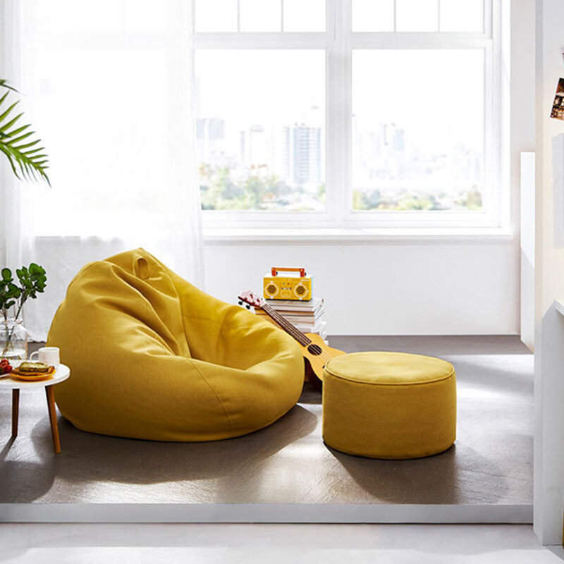 Funda de lino sin relleno para sofá, muebles tapizados para sala de estar, Tatami, tumbona, cojín, Puff para adultos