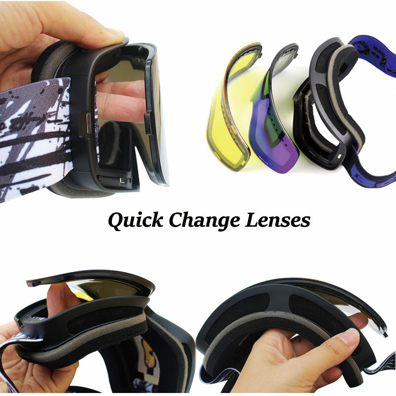 Gafas de esquí magnéticas de doble capa para hombre y mujer, lentes polarizadas de esquí antiniebla, UV400, gafas de esquí para Snowboard