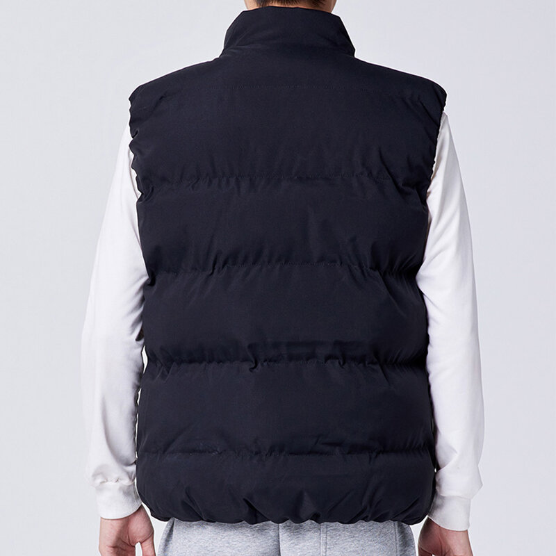 Gilet épais sans manches pour homme, veste chaude, avec poches zippées, décontractée, noir et blanc, manteau thermique, grande taille 8XL, nouvelle collection hiver 2021
