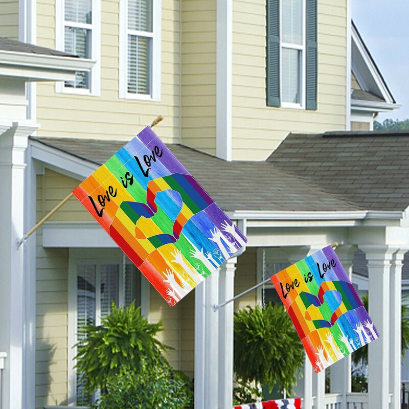 Bandera del arco iris de la impresión de poliéster bandera jardín banderas para decoración del hogar 30x40cm decoración de habitación декор для комнаты