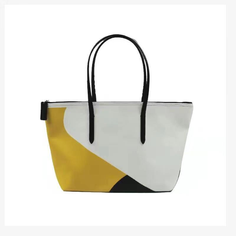 Crocrogo-حقيبة يد PVC متعددة الألوان بنمط تمساح للنساء ، حقيبة يد كبيرة بسحاب ، للتسوق أو المدرسة أو السفر