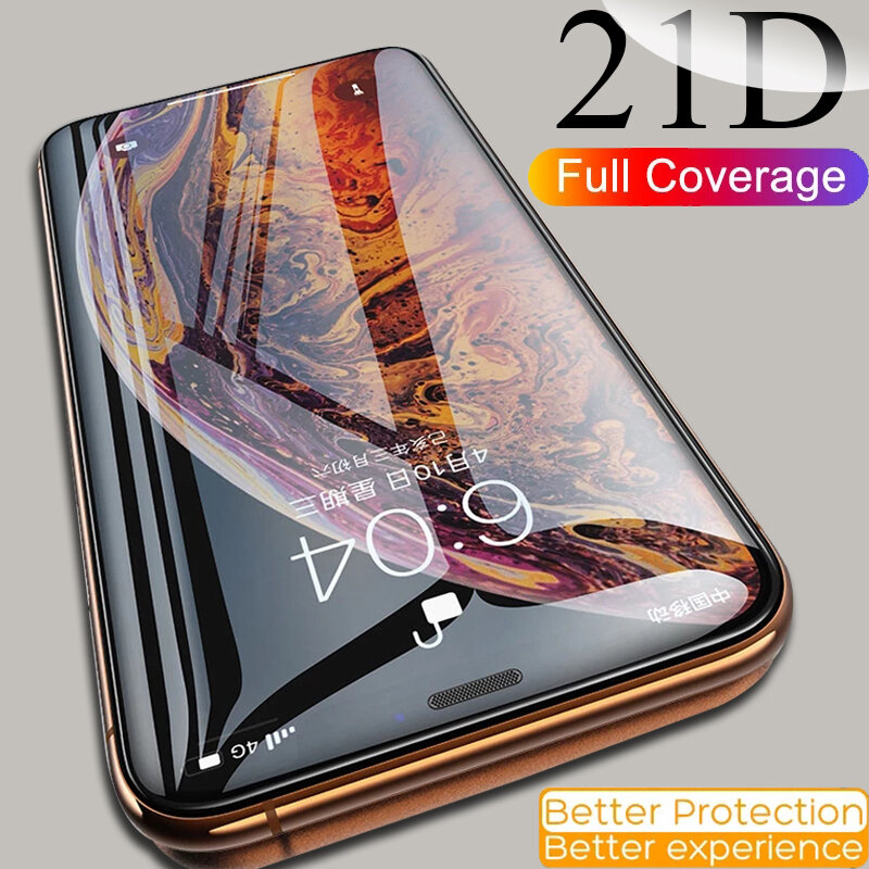Vidro temperado para iphone 11 pro max protetor de tela 11pro max para iphone 12 pro max vidro mini 6s 8 7 plus x xs max xr 8 mais