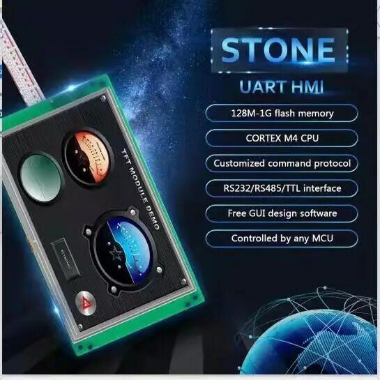 Pedra 8 tamanhos de módulo de exibição hmi tft inteligente com programa + controle + interface uart interface homem máquina para indústria