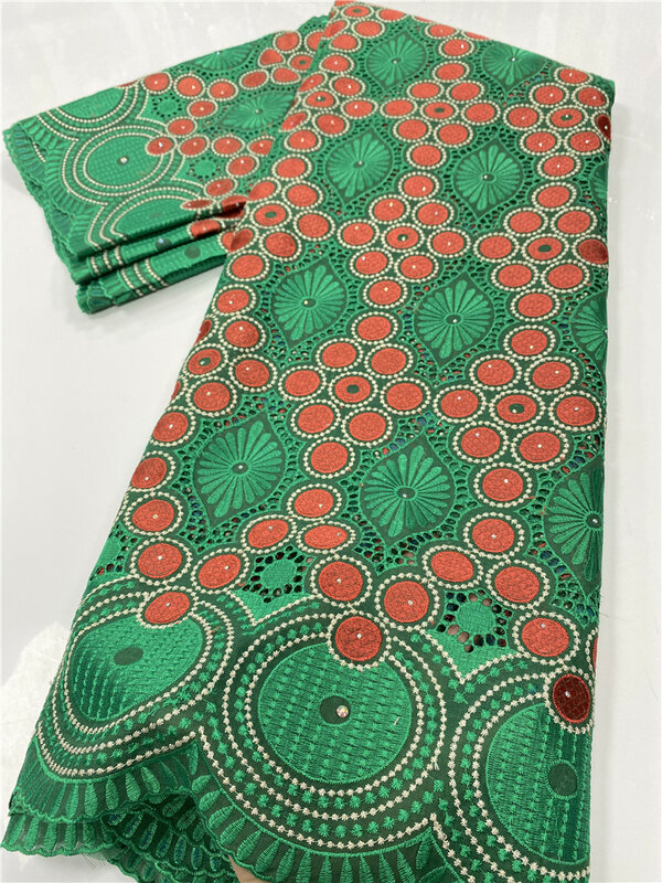 Tissu africain nigérian en dentelle suisse, Voile de haute qualité, avec œillet en pierres, pour fête, couture, 2020, YA3456B-8