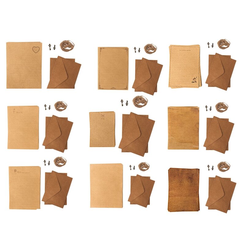 12 قطعة ورق الكرافت خمر ورق للكتابة النمط الأوروبي ورقة لكتابة رسالة ورقة القرطاسية