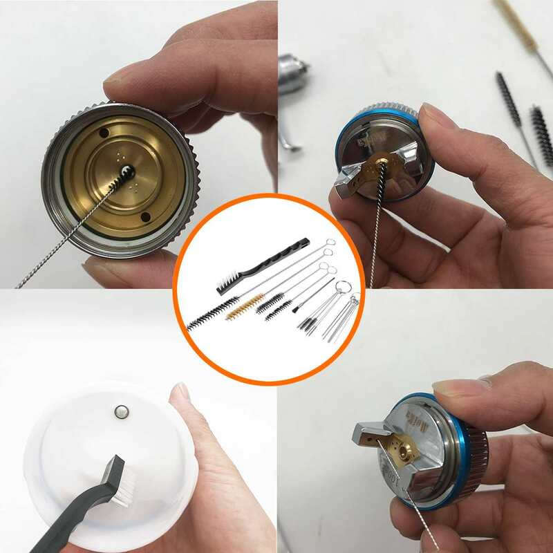 17Pcs Airbrush Spuitpistolen Nozzle Cleaning Reparatie Tool Kit Naald Borstel Set Spuitpistolen Schoon Accessoires