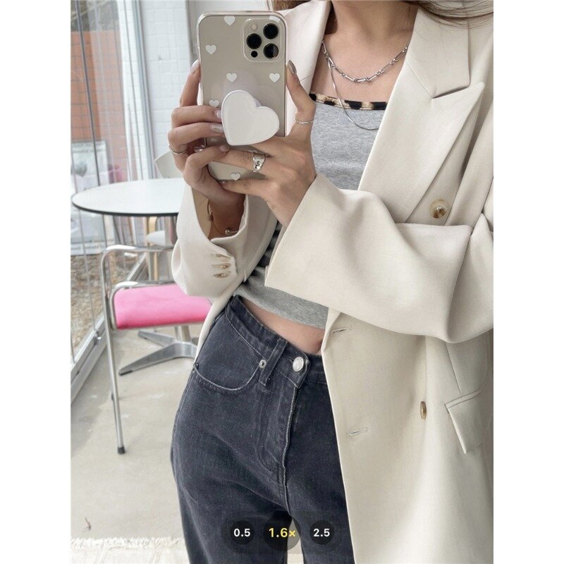 Женский небольшой пиджак в стиле интернет-знаменитостей, свободный приталенный Молодежный пиджак в западном стиле в Корейском стиле для ве...