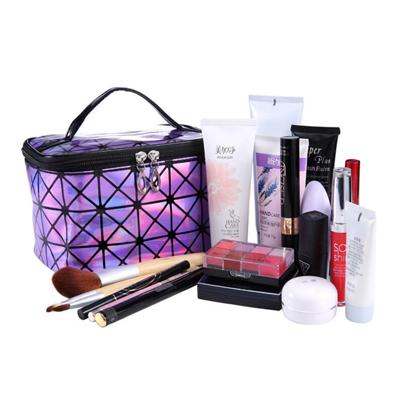 UOSC Tas Kosmetik Multifungsi Wanita Kulit Makeup Travel Makeup Organizer Ritsleting Makeup Case Pouch Tas Kit Perlengkapan Mandi