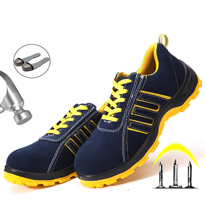 indestructibles para construcción botas de trabajo ligeras Zapatos protectores de seguridad antigolpes para hombre 
