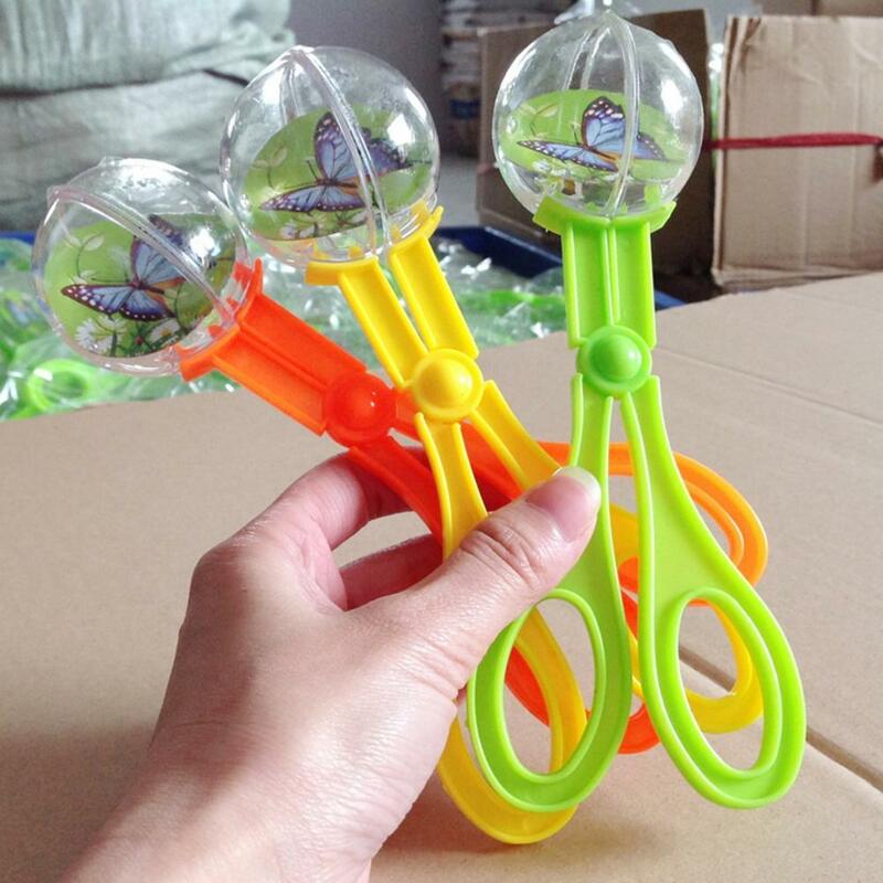 1Pcs 플라스틱 버그 곤충 포수 가위 집게 어린이를위한 족집게 어린이 장난감 핸디 도구 어린이 어린이 재미 개발