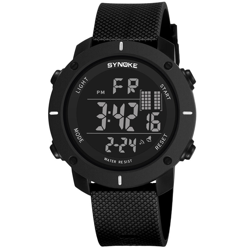 Часы наручные SYNOKE Мужские Цифровые, спортивные электронные светодиодсветодиодный в стиле милитари, водонепроницаемость 50 м