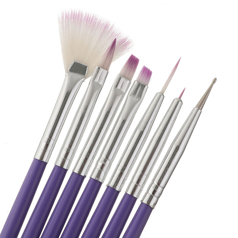 3-15 PCS Professional Nail Art Brush Set Fake Nails Painting Drawing Pen Brushes for UV Nail Gel Polishing Draw Tool Pearl White