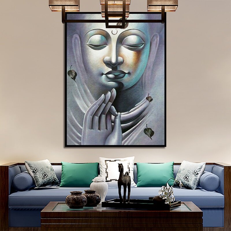 Okhotcn buda motivacional arte escultura em tela figura sem moldura posters budismo impressão para sala de estar estudo