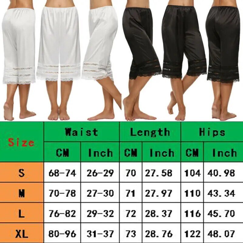 Women Lace Safety Short Pants Skirt Under Briefs Shorts Lady Slips Ice Silk Underwear Pettipants French Knickers Breathable Soft