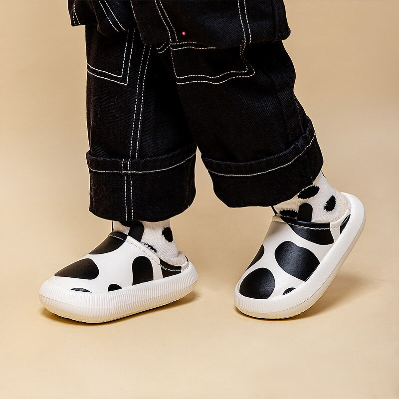 Pantofole da casa genitore-figlio pantofole in cotone per bambini impermeabili calde e in velluto coppia invernale pantofole in cotone con suola spessa