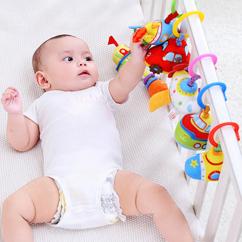 Sonajeros colgantes para bebés de 0 a 12 meses, juguete de felpa suave, sonajero de dentición, educativo, Musical, móvil