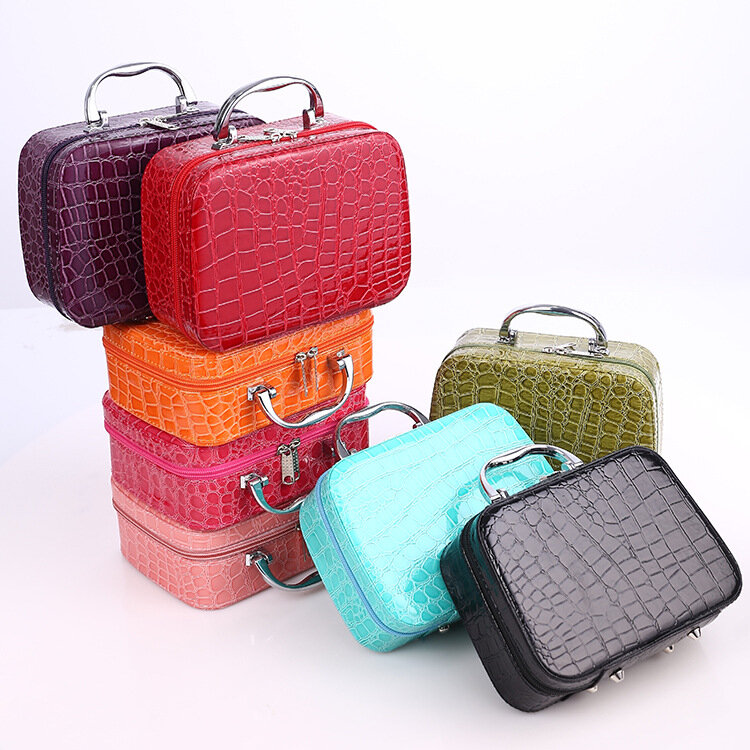 Hot Sale Women Beauticians Cosmetic Bags Travel Handbags PU Leather Organizer Makeup Bag Wash Bags Make Up Elegant Cosmetic Case