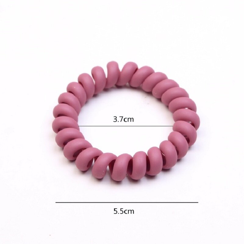 5 sztuk matowe kolorowe przewód telefoniczny elastyczne gumki do włosów dla dziewczynek nakrycia głowy kucyk Holder opaski gumowe akcesoria do włosów dla kobiet