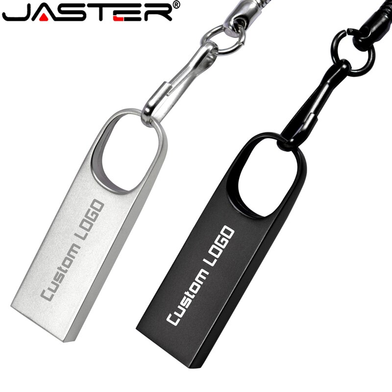 JASTER-Unidad Flash USB 2,0 de metal, pendrive de 64GB, 32GB, 16GB, 8GB, 4GB, capacidad Real, logotipo personalizado, regalos
