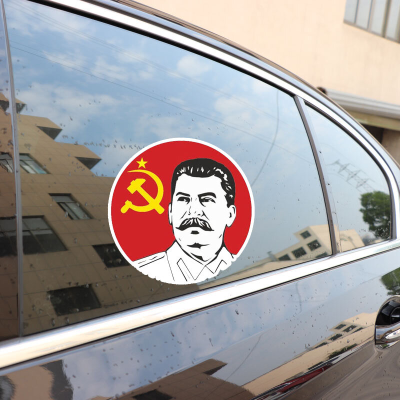 YJZT 10.9CM*10.9CM Russian President Stalin Car Sticker PVC Reflective Decal 6-0214