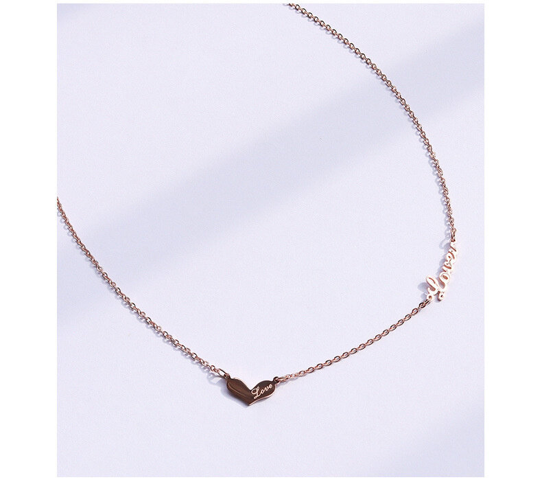 Collier Style gothique avec pendentif en forme de cœur pour femme, chaîne en acier inoxydable, accessoires, bijoux