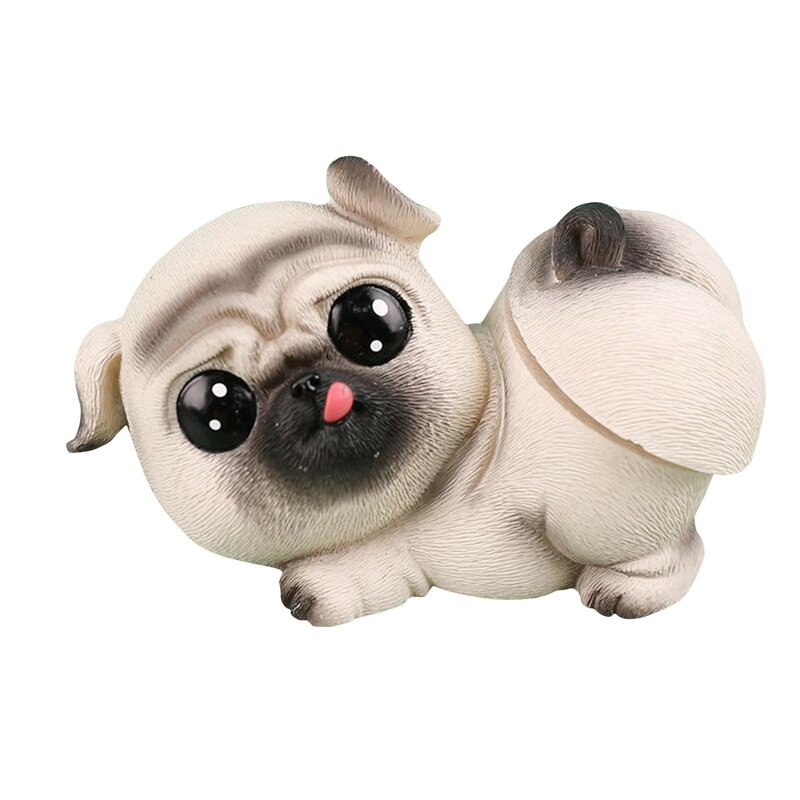 Resin Cute Dog Sculpture Ornament Personality Shaking Butt Dog Car Living Room Car Interior Accessories Home Decoration Ornament